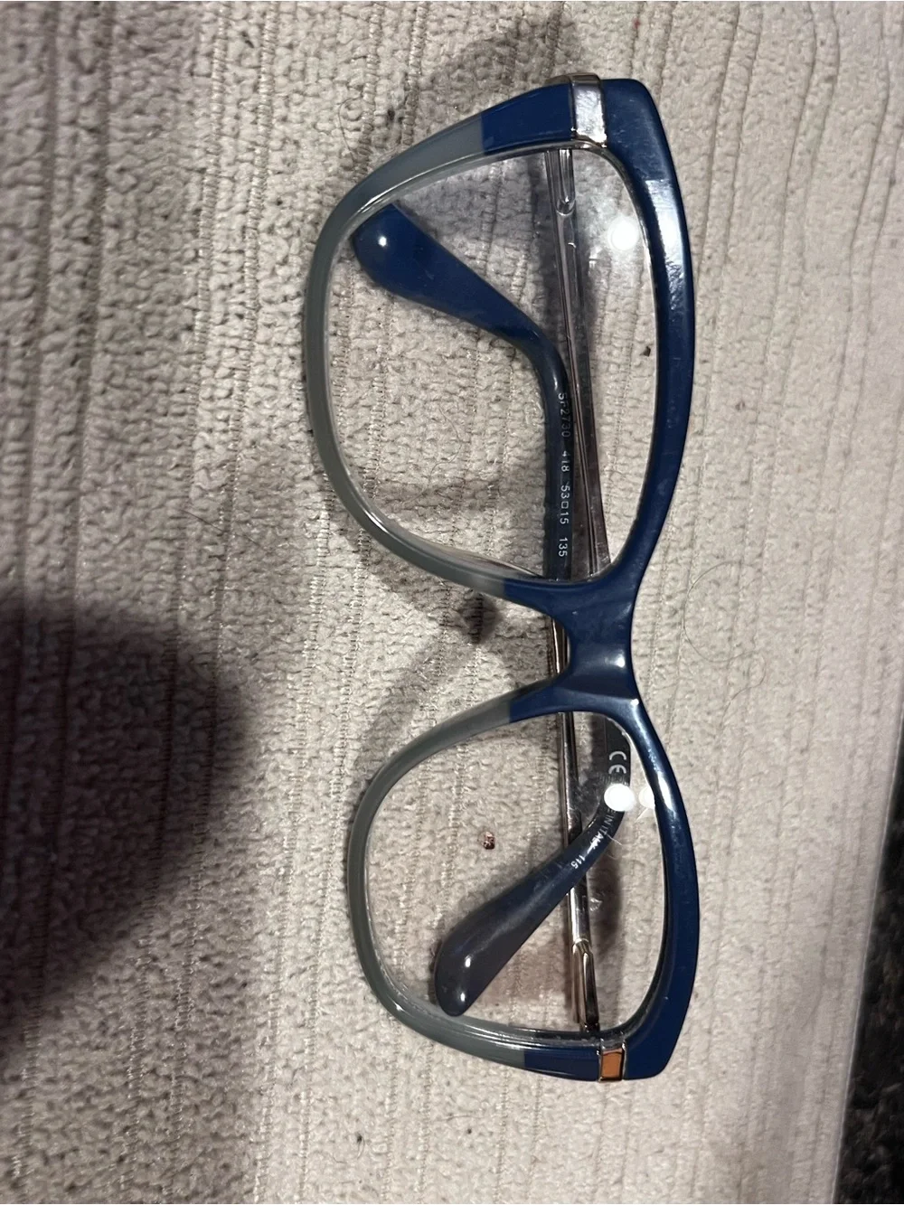 Salvatore Ferragamo Navy and Gray Rectangular Glasses